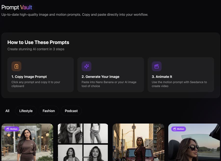 Prompt Vault screen