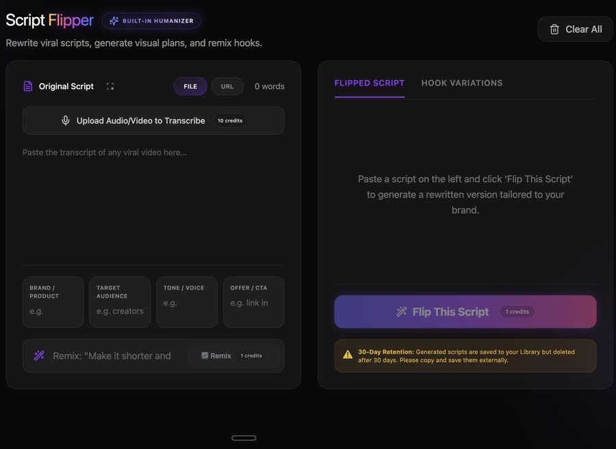 Script Flipper screen